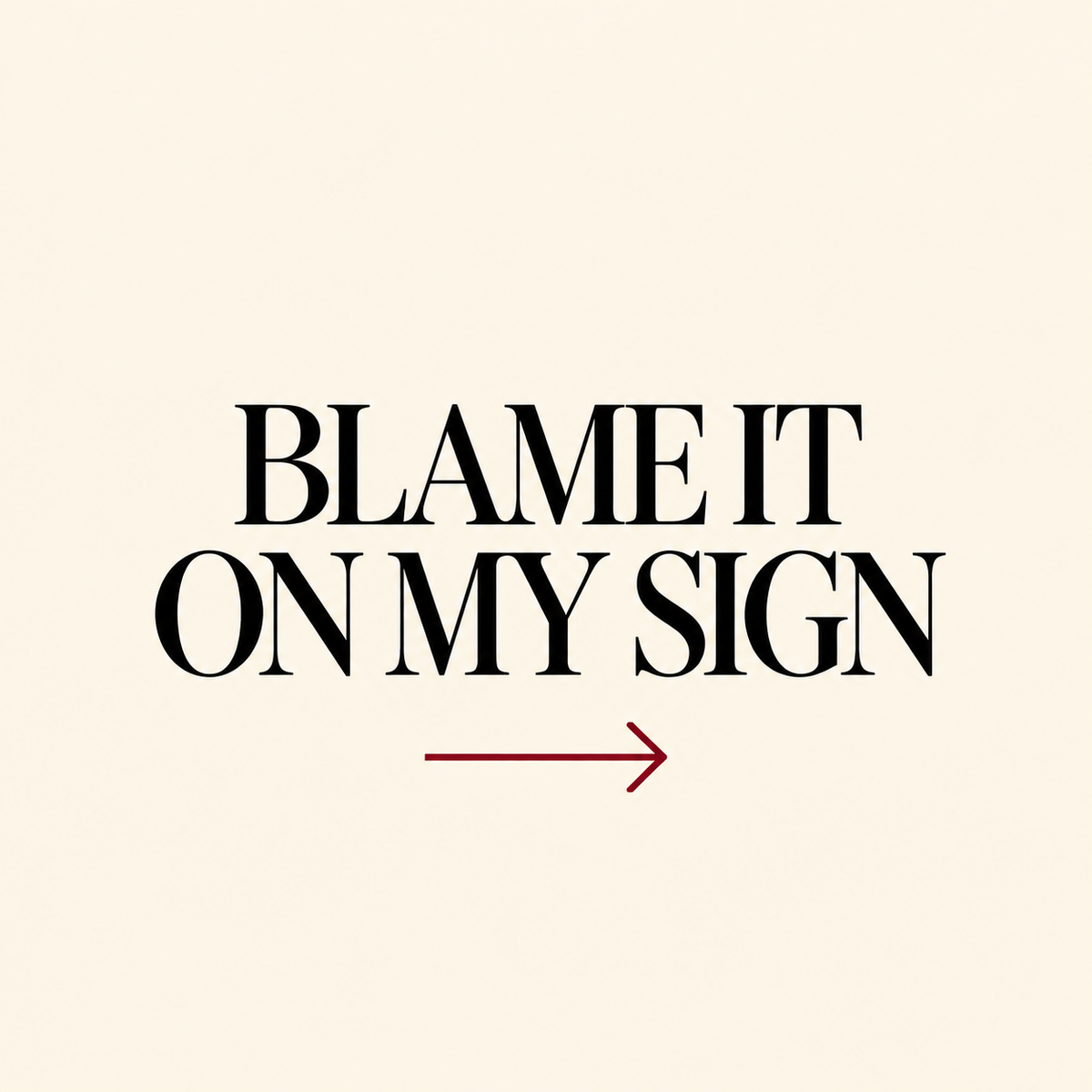 BLAME IT ON MY SIGN