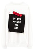 Hanorac fără glugă cu print detașabil School Ruined My Life