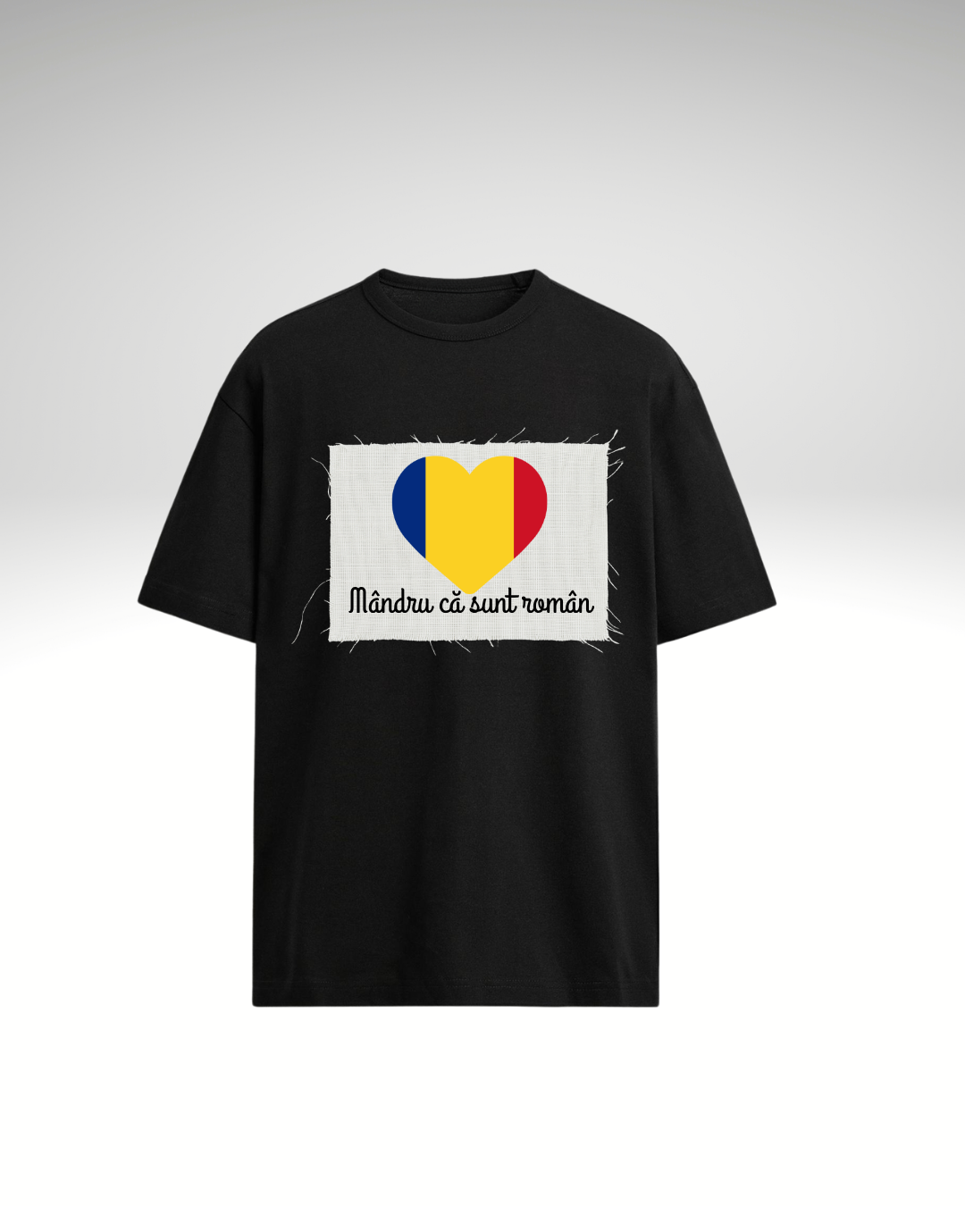 Tricou cu patch aplicat Mândru că sunt român