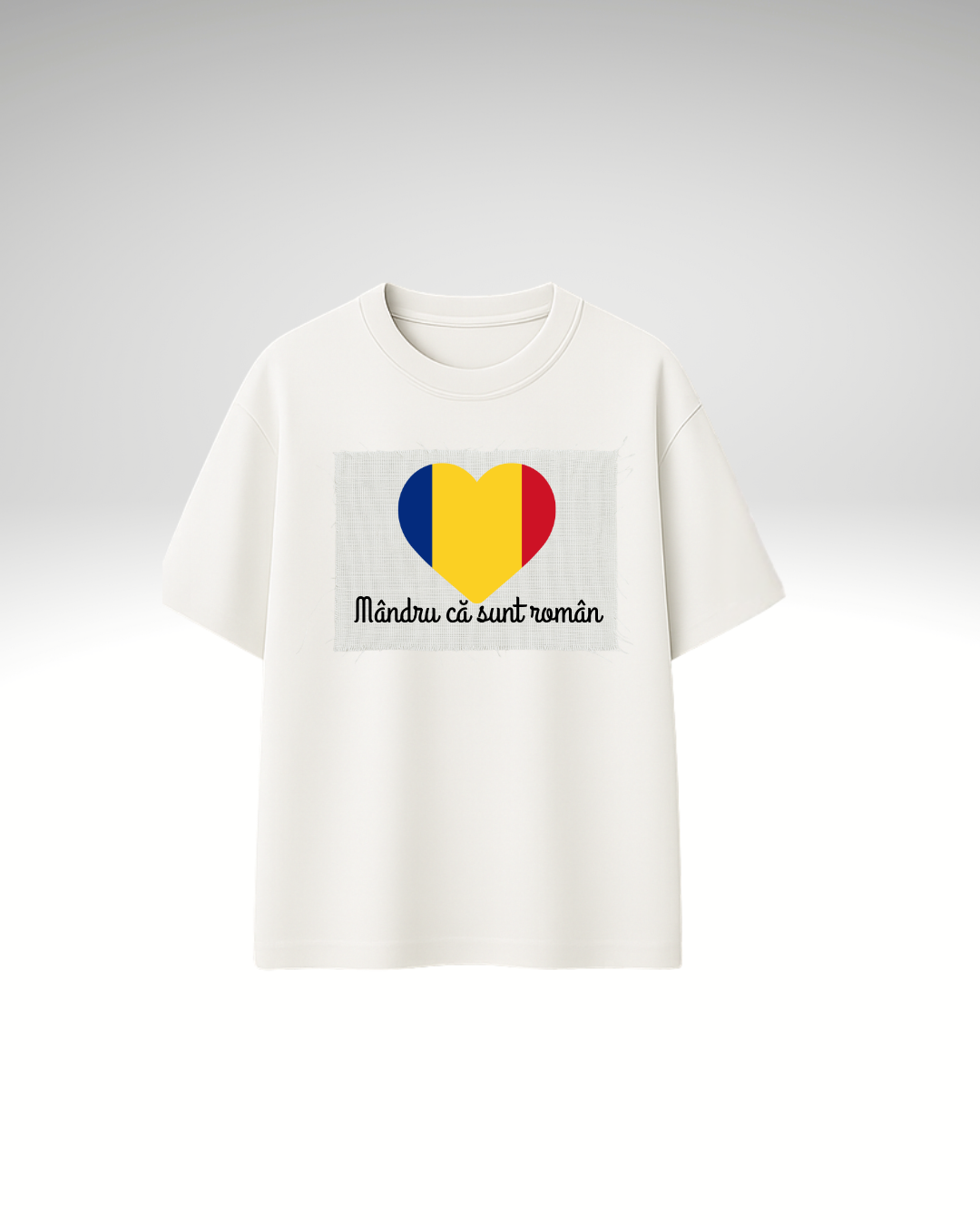 Tricou cu patch aplicat Mândru că sunt român