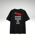 Tricou cu patch textil detașabil School Ruined My Life