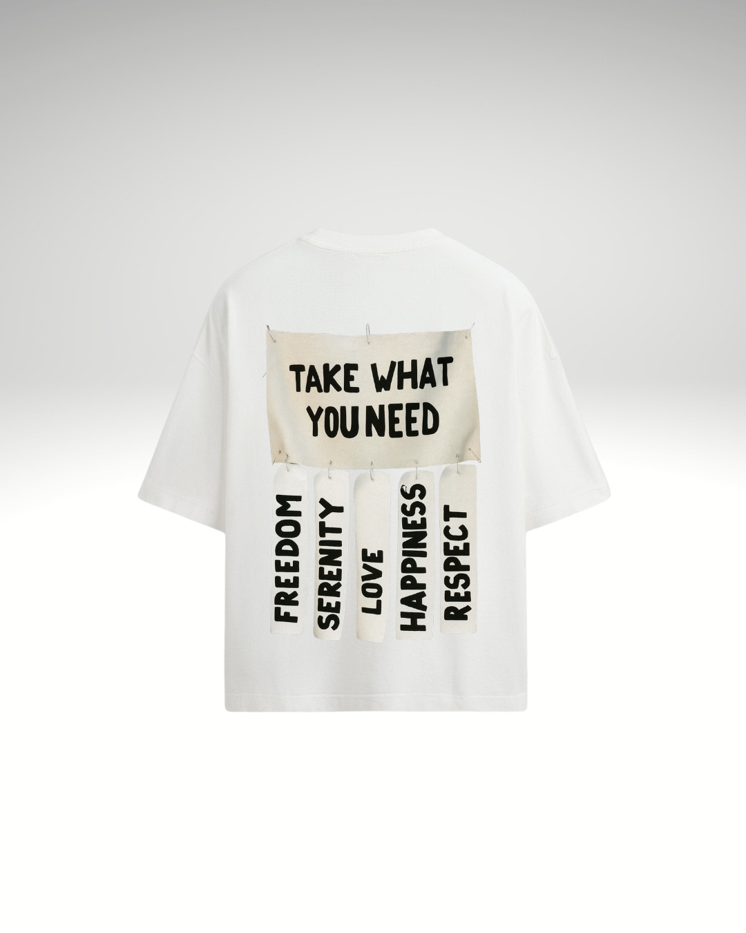 Tricou cu print detașabil Take what you need