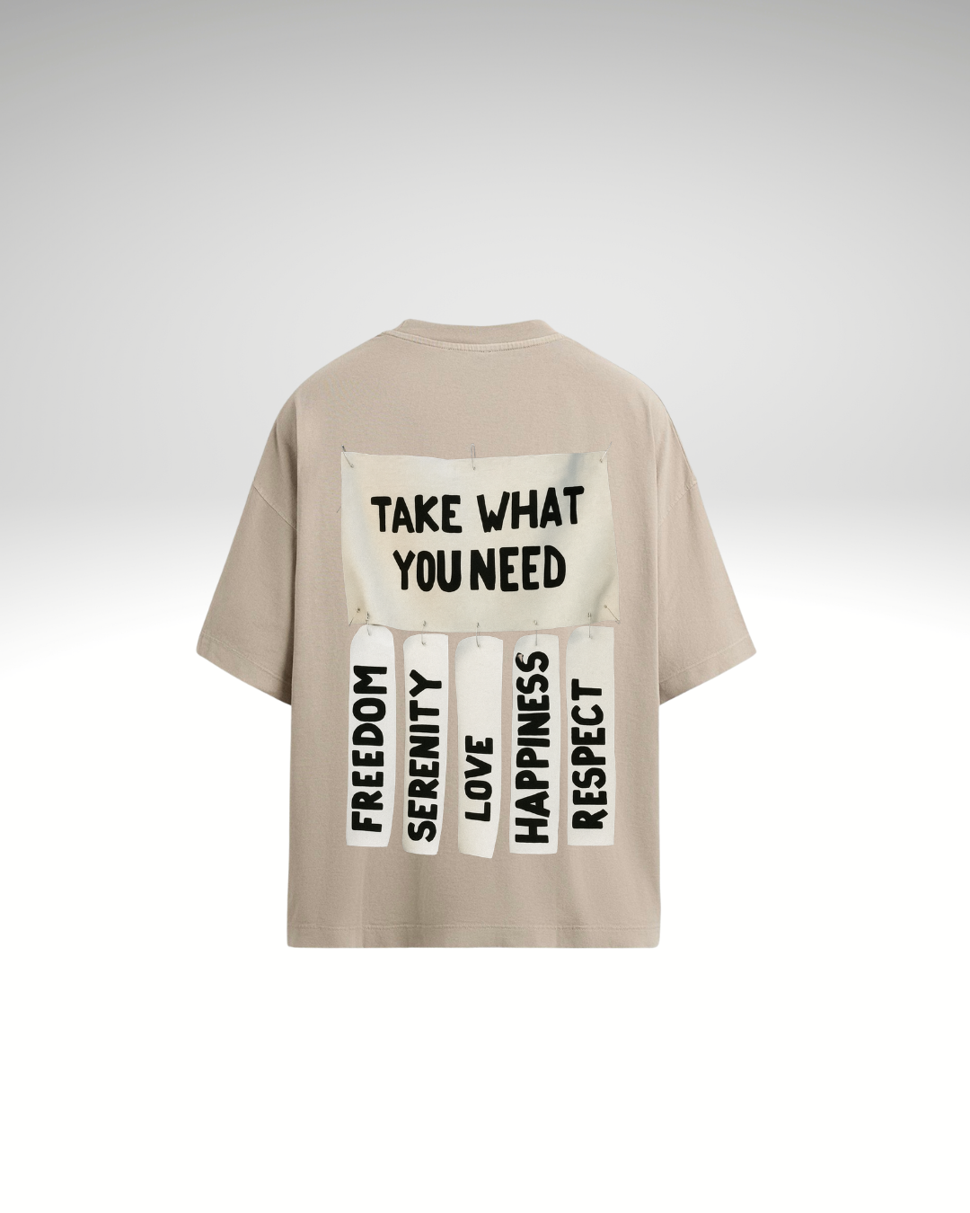 Tricou cu print detașabil Take what you need